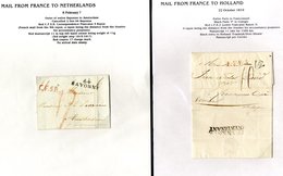 1788-1869 Collection (written Up) Of EL's To & From Holland Bearing A Variety Of Rates & Cancels. Marks Incl. 'D'Holland - Other & Unclassified