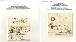 1838-1987 Part Paid & Unpaid Collections Of Pre-adhesive Entires & 'Poste Restante' Items.  Many To London, Marks Incl.  - Other & Unclassified