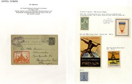 1900-2012 Collection Of Vignettes & Stamps, M/Sheets Bearing The Effigy Of The Eiffel Tower, Commencing With Series Issu - Autres & Non Classés