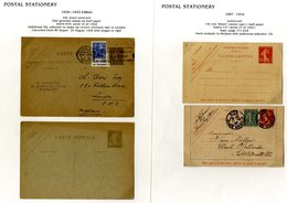 1907-89 Postal Stationery M & U Collection On Leaves, Some Uprated, Beginning With Sameuse & Pasteur Issues. Lot Include - Other & Unclassified
