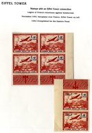 1941 Anti-Bolshevic Legion F+10fr Airmail UM Corner Block Of Four + 1942 Pair Overprinted For Eastern Front. (2 Items). - Other & Unclassified