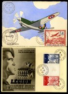 1943 Tricolour Legion Card Bearing Set (gutter Pair) SG.769/70, Tied Exposition Anti Bolcherique Lyon C.d.s's, Another C - Other & Unclassified