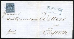 OLDENBURG 1850's Local Outer Letter Sheet Bearing Single Franking 1/30th, Tied S/line FRANCO H/stamp, Framed Oldenburg D - Autres & Non Classés