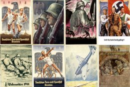 1940's Range Of Better Propaganda Cards Of WWII Showing Mainly Soldiers, Sailors, 1938 Breslau Sports Fest (2), 1938 6pf - Other & Unclassified