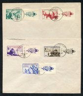 FRENCH VOLUNTEER LEGION 1942 Pictorial Set Of Five Vals Each With Label Attached, Tied To Two Blank Covers By Feldpost C - Other & Unclassified