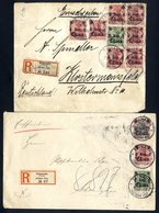 1907 Registered Tsinanfu Cover To Shanghai, Franked 2c, 4c & 20c Surcharges Without Arrival, Plus 1906 Reg Cover From Ts - Other & Unclassified