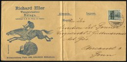 1905 Illustrated Printed Matter Wine Dealers Folded Long Envelope (1900 Paris World Expo Gold Medalist) From Tangier To  - Altri & Non Classificati