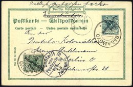 EAST AFRICA 1898 3p On 5pf Stationery Card With Picture To Berlin Uprated With 3pf On 5pf, Tied Bagamoyo C.d.s, Zanzibar - Other & Unclassified