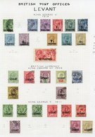 British Levant 1885-1911 FU Collection On Leaves Incl. 1885 12pi, 1887 40pa, 80pa & 1pi, 1902 To 12pi, 1913 To 90pi, Bri - Other & Unclassified