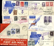 1929-32 First Flight Covers (6) From 1929 April 12th Imperial Airways Athens - London Official Cacheted Cover, 1931 Marc - Autres & Non Classés