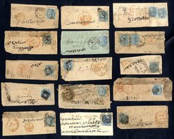 1870's Group Of Very Small Envelopes With ½ Anna Stamps. Condition Mixed But Worth Examining For Cancellations Etc. (20) - Autres & Non Classés