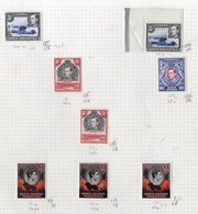 1938-54 KGVI Defins, Fine M Range Of Vals To £1 (3) With Perf Variations, Shades Identified On Album Leaves, From SG.131 - Autres & Non Classés