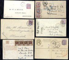 1892-1950 Covers Or Cards (12) All With Leeward Island Stamps, Cancelled In Antigua (6), Dominica, Montserrat, Nevis, St - Other & Unclassified