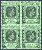 1942 1s Black & Grey Emerald, Fine M Block Of Four Incl. SG.110bb, Upper Right Stamp Showing Frame Break Left Of Value T - Autres & Non Classés