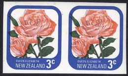1975 3c Queen Elizabeth Rose Imperf Horizontal Pair UM, Unlisted In SG But C.P No PA3a (z), Cat. $750. (SG.1088 Var) - Other & Unclassified