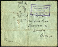 1898 Stampless Cover To Scotland, Endorsed At The Base 'Cpl Atkinson' With A Violet Boxed 'THE ROYAL NIGER COMPANY CHART - Autres & Non Classés