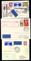 1937-39 First Flight Covers (3) From 1937 July 12th Allied Airways Stavanger - Newcastle With Large Red Cachet, 1938 Jul - Other & Unclassified