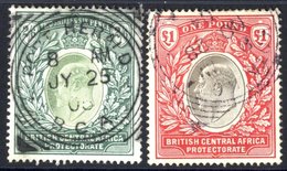 B.C.A 1903-04 CCA 2/6d & £1, Both With Fine Squared Circle Cancels, SG.63 & 66. (2) Cat. £335 - Other & Unclassified