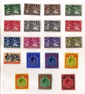 1938 Defin Set M, 1945 Defin Set FU, SG.130/143, 144/157. (33) Cat. £280 - Other & Unclassified