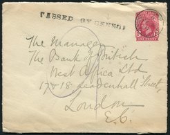 1917 1d Postal Stationery Envelope With Kissy - Sierra Leone C.d.s, Also 1917 Reg Cover With 1d Strip Of Three & Sealed  - Autres & Non Classés