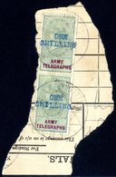 ARMY TELEGRAPHS 1900 'ONE/SHILLING' On 5s Green & Mauve Vertical Pair, Tied To Piece By 'Army Telegraphs' D/stamp, Both  - Autres & Non Classés