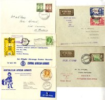 1935-58 First Flight Covers (5) From 1935 Oct 5th RANA First Mail Stop At Umtali Flown Umtali - Salisbury (Scarce), 1937 - Other & Unclassified