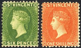 1883-84 CCA 6d Bright Green & 1s Orange Brown, Fine M, SG.44/5. (2) Cat. £300 - Other & Unclassified