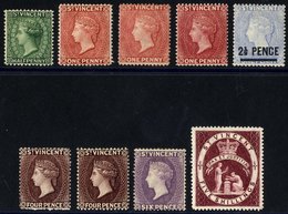 1885-93 ½d Green, 1d (3) Shades, 2½d On 1d, 4d Purple Brown, Another Wmk Reversed, 6d Violet, 5s Lake, Part O.g/mainly F - Other & Unclassified