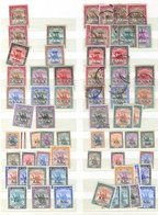The Balance Of The Collection In Stock Book Incl. Interpostal Seals (8), 1897 Ovpts 1m & 2m Vertical Strips Of Six, 10p  - Autres & Non Classés