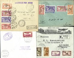 1925 Feb 21st Military Flight Damascus - Soveida, Cover Franked 1924 Air Set, Trimmed At Base, 1925 March 7th Military F - Sonstige & Ohne Zuordnung