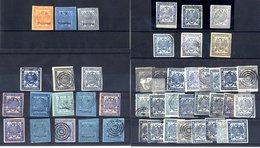 The Balance Of The Collection Of 6d Vals With 47 Stamps, Various Printers Papers Imperf & Rouletted Incl. Eight Of The V - Other & Unclassified