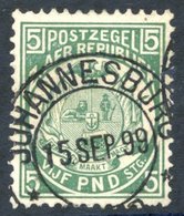 1892 £5 Deep Green, FU (blunt Perf At Lower Right Base), Johannesburg 15.SEP.99 Cancel. - Sonstige & Ohne Zuordnung