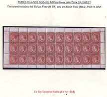 1889-93 CCA 1d Pale Rosy Lake, A Complete Sheet Of Thirty, Fresh UM (some Natural Gum Wrinkles) Incl. The 'throat Flaw'  - Autres & Non Classés