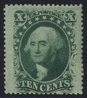 1859 10c Green Washington, Fresh M, Full O.g, Sc.35. - Autres & Non Classés