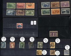 Early - Middle Period Remaindered Assortment On Black Stock Cards. Noted - 1893 Columbian Exposition 1c, 5c, 6c, 15c, 30 - Autres & Non Classés