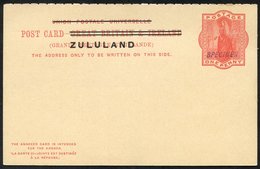 1893 GB Overprinted Zululand 1d Reply Paid Card, Both Portions H/stamped 'SPECIMEN.' - Autres & Non Classés