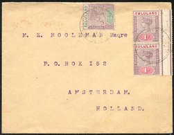 1899 Cover To Holland With ½d & 1d (pair), Cancelled Eshowe MY.3.99. Durban & Amsterdam B/stamps. Late Usage Of These St - Other & Unclassified