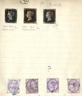 1840-1951 Ranges In Two Old Exercise Books Incl. 1840 1d (3) - Two Are Four Margined, One Is A Little Soiled, 1841 1d (2 - Altri & Non Classificati