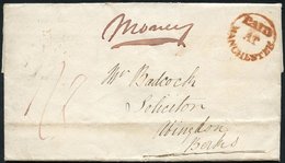 1834 Money Letter From Manchester To Abingdon, Original Contents £5 2s, Endorsed 'Money' & Pre-paid At Double The 10d Ra - Autres & Non Classés