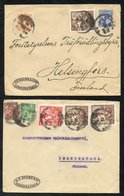 1924 Covers (2) From London To Helsingfors, Finland, First Franked Wembley 1924 1d, 1½d (2) + ½d & 1½d Defins, Cancelled - Otros & Sin Clasificación