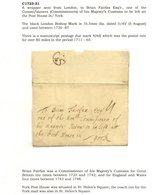 YORKSHIRE (YORK) 1723-1833 Pre-stamp Postal History Collection Neatly Presented & Well Written Up On Leaves In Protector - Altri & Non Classificati