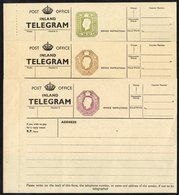 KGVI Telegraph Forms 6d, 9d & 1s Dies TP26 (Cat. £75), TP27 (Cat. £150), TP28 (Cat. £75), VF. (3) - Altri & Non Classificati