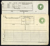 QV Telegraph Form 1s Green, Dies TP7a Millington & Hutton Imprint (Cat. £100) & TP7b, Jas Truscott & Son Imprint (Cat. £ - Altri & Non Classificati