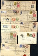 KEVII Registered Stationery Envelopes Uprated For Foreign Destinations With A Range Of Stamps Incl. Perfins Plus Four Ot - Autres & Non Classés