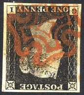 Plate 2 GI, Wmk Inverted, Four Good To Large Margins, Cancelled By A Fine Red MC, Vertical Crease. An Attractive Example - Other & Unclassified