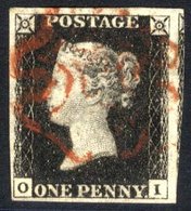 Plate 4 OI, Good To Huge Margins, Portion Of Adjoining Stamp Visible At Right Side, Fine Red MC. - Other & Unclassified