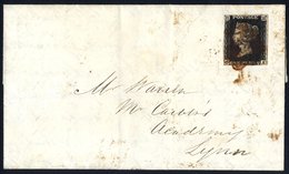 1841 Cover From Ipswich To Lynn, Franked Pl.5 CA, Touched Or Cut Into In Places, Tied By A Brownish MC, Letter Written I - Autres & Non Classés