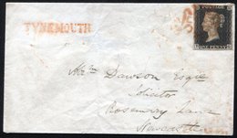 1840 Nov 20th Envelope From Tynemouth To Newcastle, Franked Pl.6 DG, Four Margin Example Tied Red MC & Alongside 'TYNEMO - Autres & Non Classés
