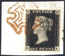 Plate 8 GK, Fine Four Margins Example, Tied To Piece By A Red MC. - Other & Unclassified
