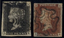 Plate 11 IB, Large Margined Example With Black MC, Repaired Scissor Cut Into 'I' Square, RPS Cert. 2006. Matched With Re - Other & Unclassified